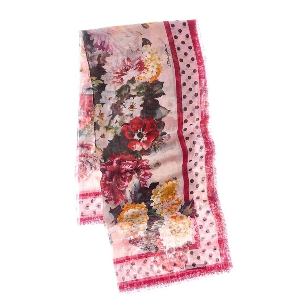 Dolce & Gabbana Foulard Print Silk Scarf, Pink